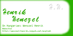 henrik wenczel business card